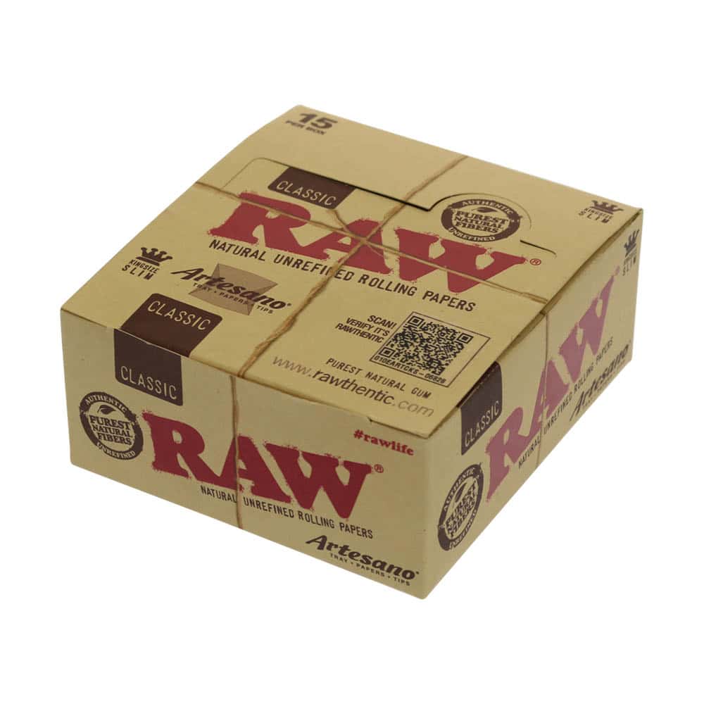 Raw Classic Artesano King Size Slim Rolling Papers Smartific 716165200550