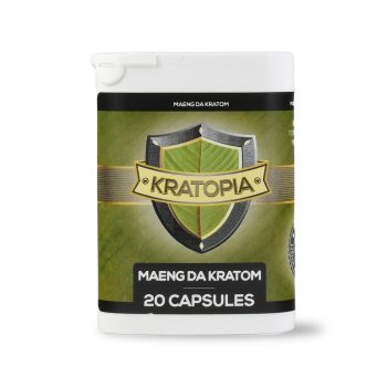 Maeng Da Kratom capsules Black front view Kratopia