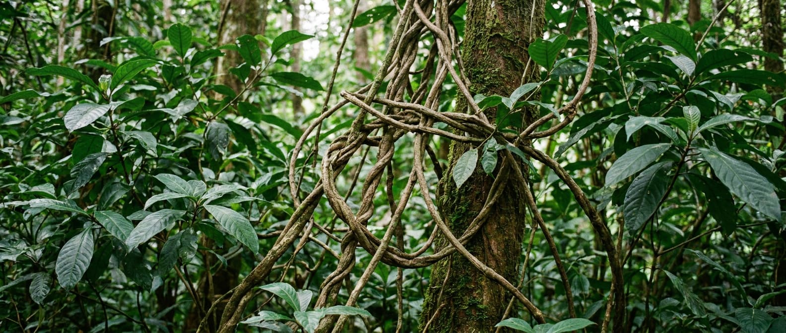 Laboratoriummedewerker vergelijkt verschillende plantmonsters en vloeistofmonsters van ayahuasca.