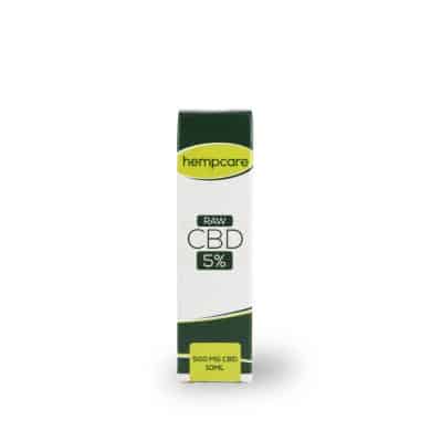 Raw Hempcare CBD 5% 10ml doosje front view.