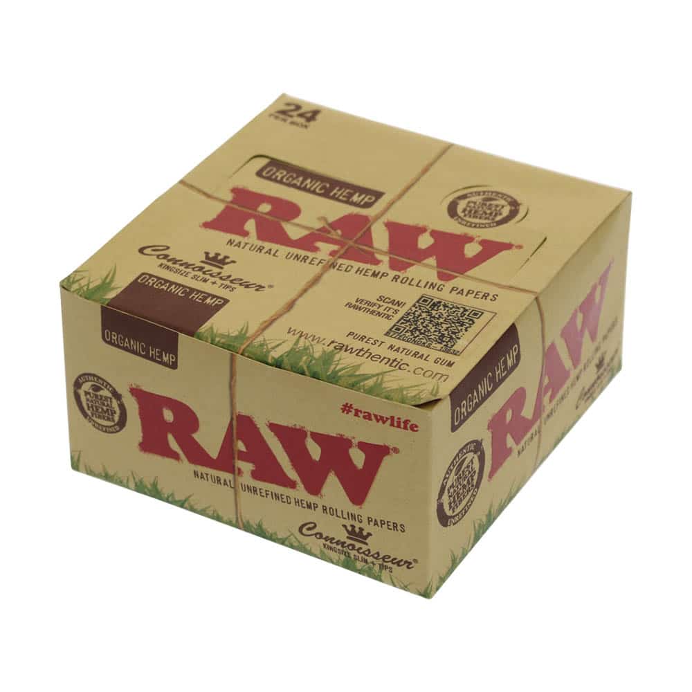? Raw Organic Hemp Connoisseur King Size Slim Lange Vloei met Tips Smartific 716165177586