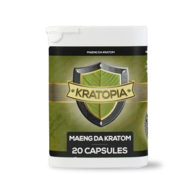 Maeng Da Kratom capsules Black front view Kratopia