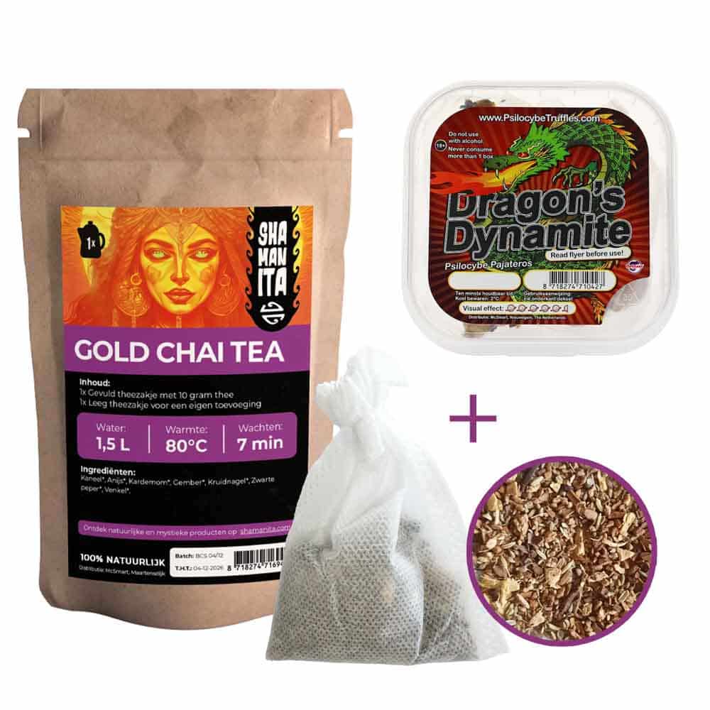 Shamanita Tripping Thee: Dragon&rsquo;s Dynamite 20 gram Gold Chai Thee